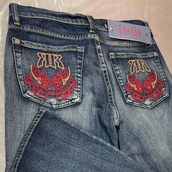 Rock and Republic Jeans New with Tags Size 27 Inseam 32 Flare Bottom - Picture 3 of 16